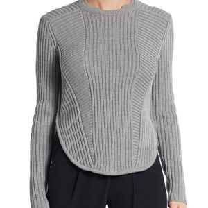 Gray Ribbed Women's Sweater